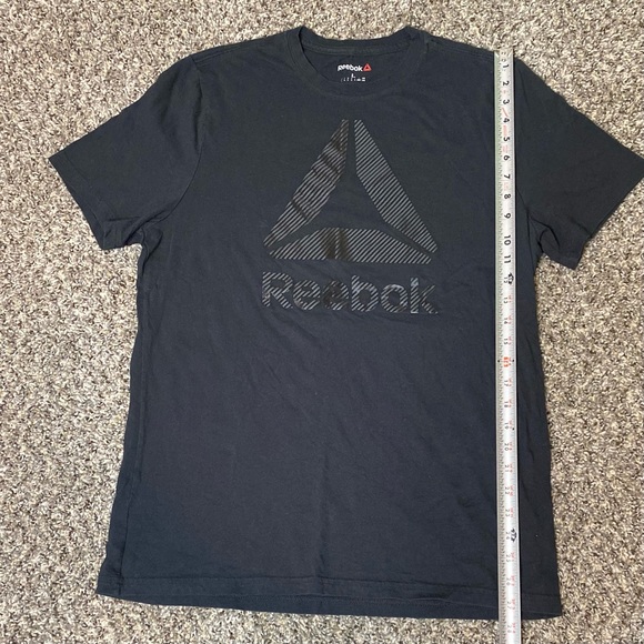 🟣 Reebok Black Soft Tee Shiny Graphic Sz Large - Picture 12 of 16